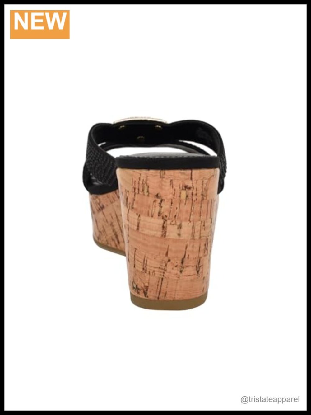 Wedge Sandals Rhinestone Straps Cork Platform - Picture 2 of 5